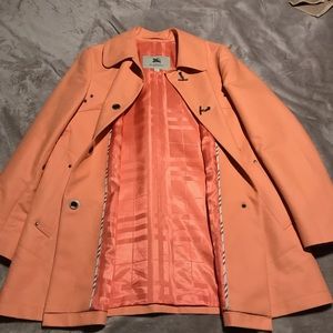 Rare Vintage Burberry peach women’s buttoned coat